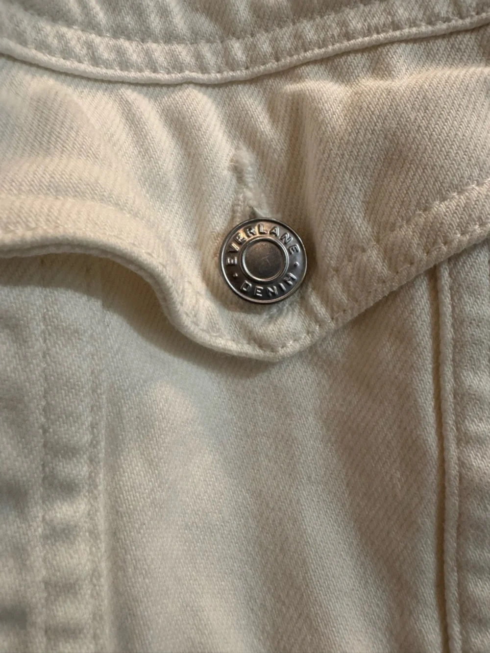 Everlane Off White Denim Jean Jacket Size M - Picture 5 of 8